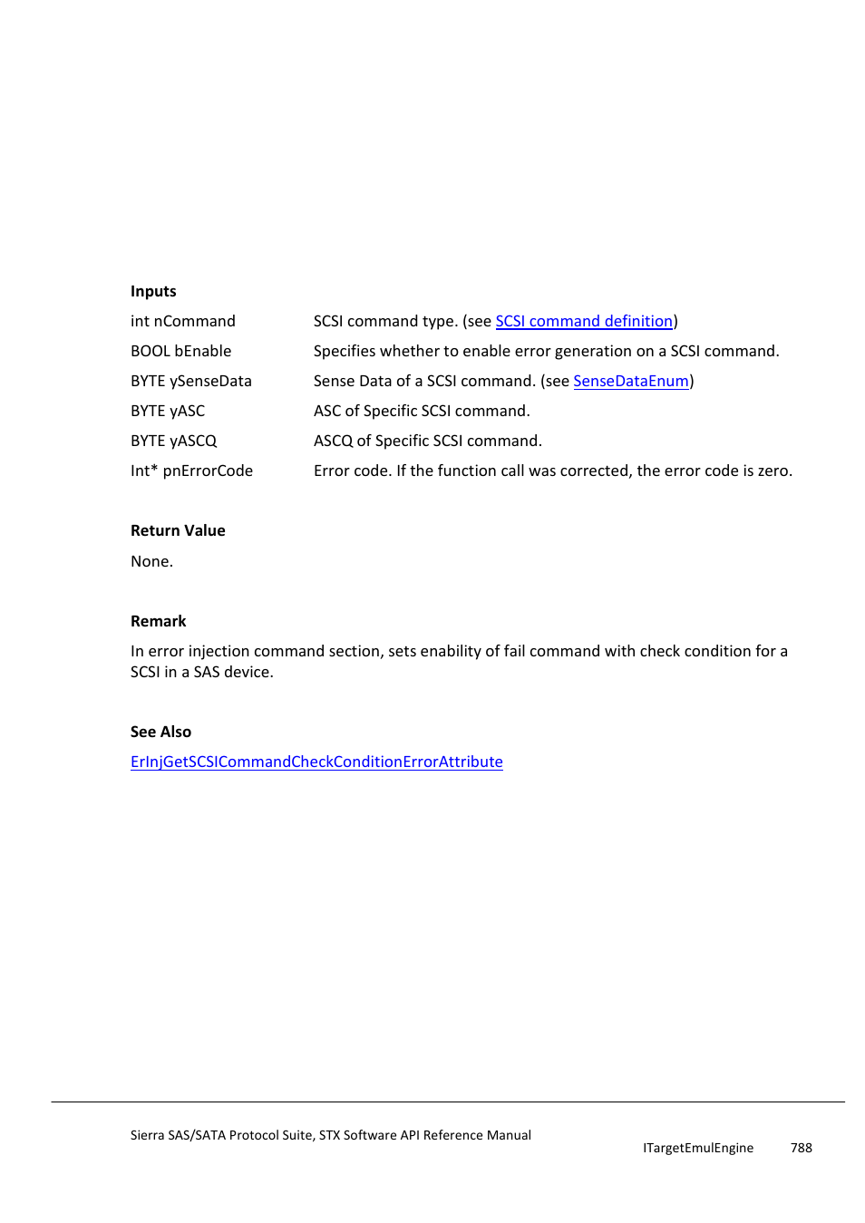 Erinjsetscsicommandcheckconditionerrorattribute, Erinjsetscsicommandcheckconditionerroratt, Ribute | Erinjgetscsicommandcheckconditionerroratt | Teledyne LeCroy Sierra SAS_SATA Protocol Analyzer STX API Reference Manual User Manual | Page 788 / 979