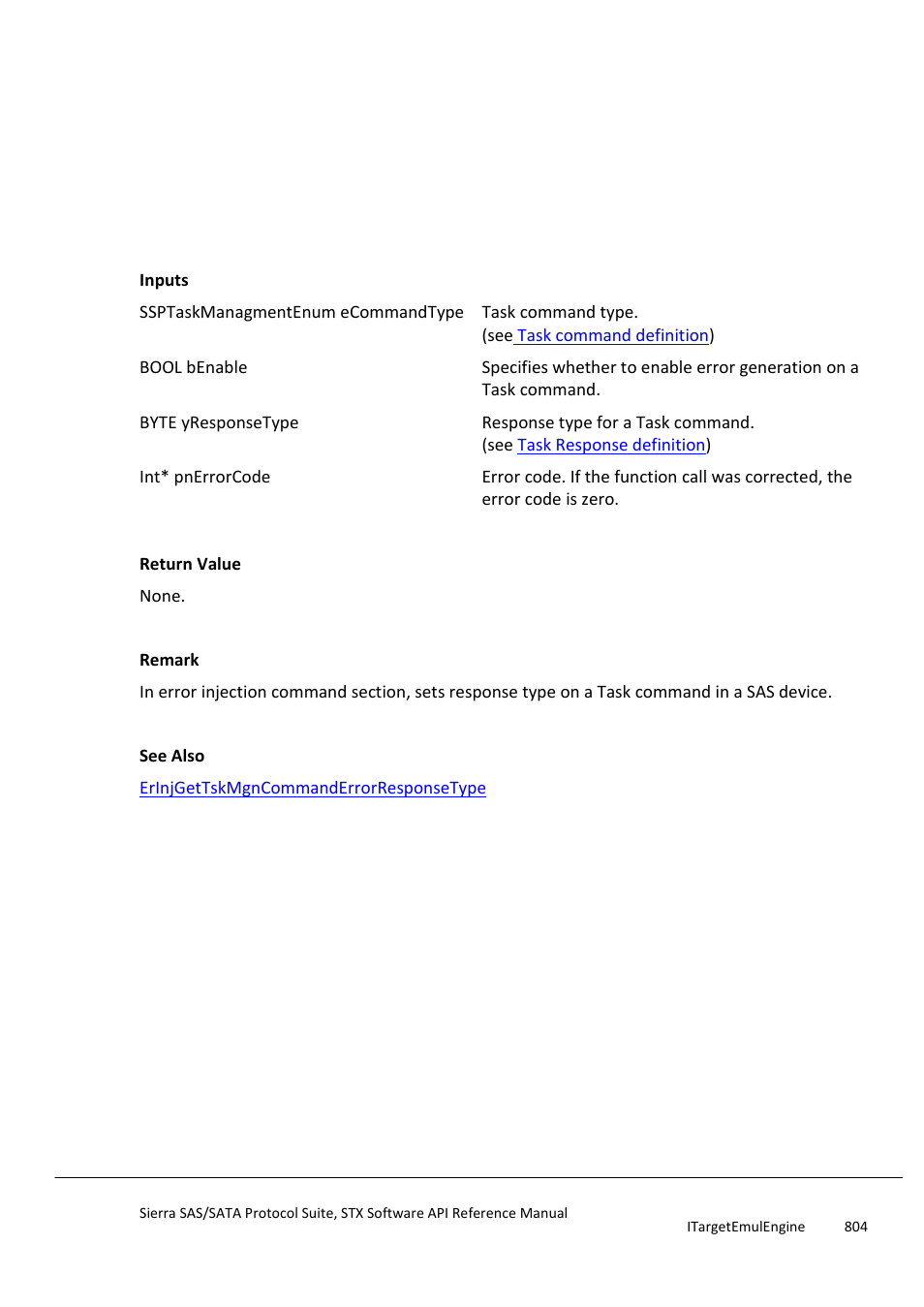 Erinjsettskmgncommanderrorresponsetype, Erinjgettskmgncommanderrorresponsetype | Teledyne LeCroy Sierra SAS_SATA Protocol Analyzer STX API Reference Manual User Manual | Page 804 / 979
