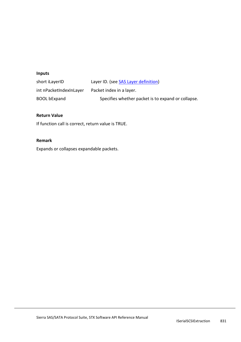 Expandpacket, Expandfield | Teledyne LeCroy Sierra SAS_SATA Protocol Analyzer STX API Reference Manual User Manual | Page 831 / 979