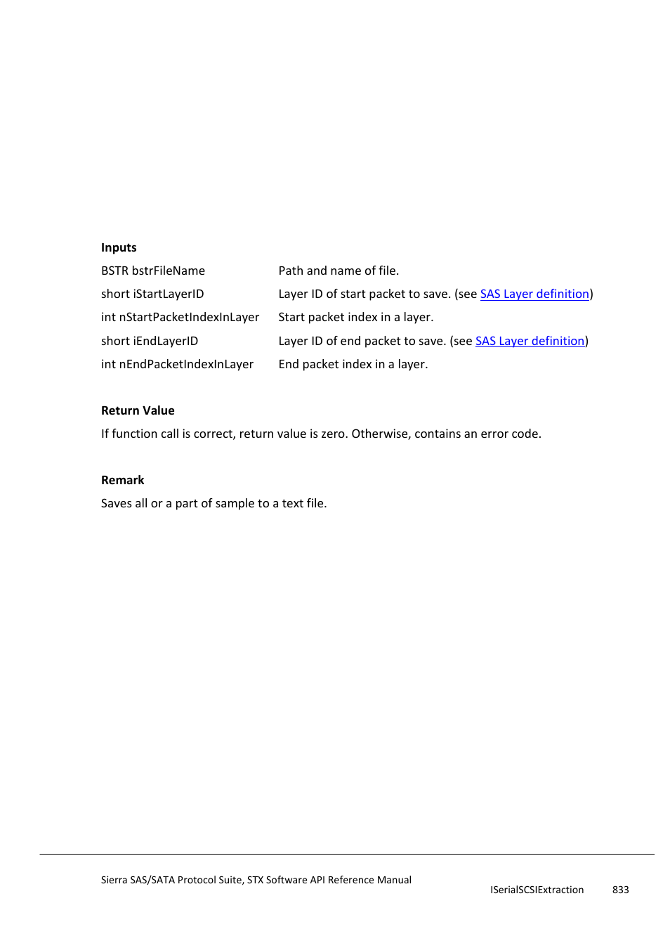 Saveastext, Findpacket | Teledyne LeCroy Sierra SAS_SATA Protocol Analyzer STX API Reference Manual User Manual | Page 833 / 979