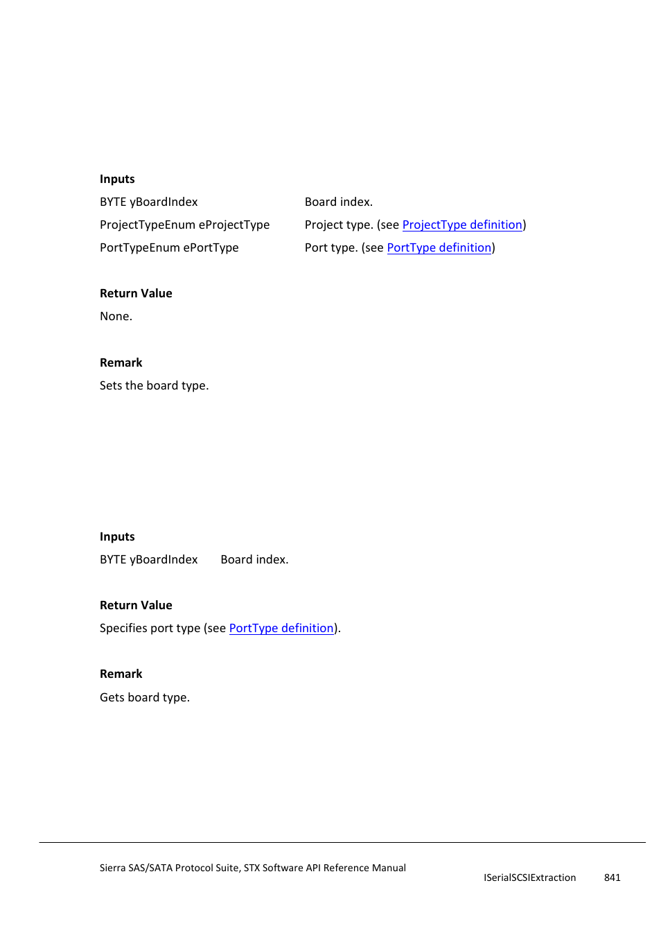 Setboardtype, Getboardtype, Setboardtypetosample | Teledyne LeCroy Sierra SAS_SATA Protocol Analyzer STX API Reference Manual User Manual | Page 841 / 979