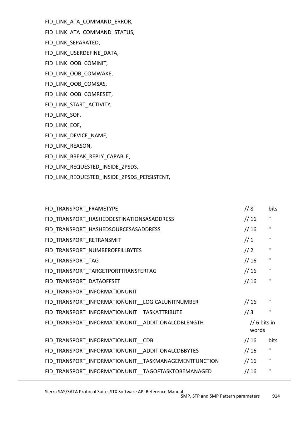 Smp, stp and smp pattern parameters | Teledyne LeCroy Sierra SAS_SATA Protocol Analyzer STX API Reference Manual User Manual | Page 914 / 979