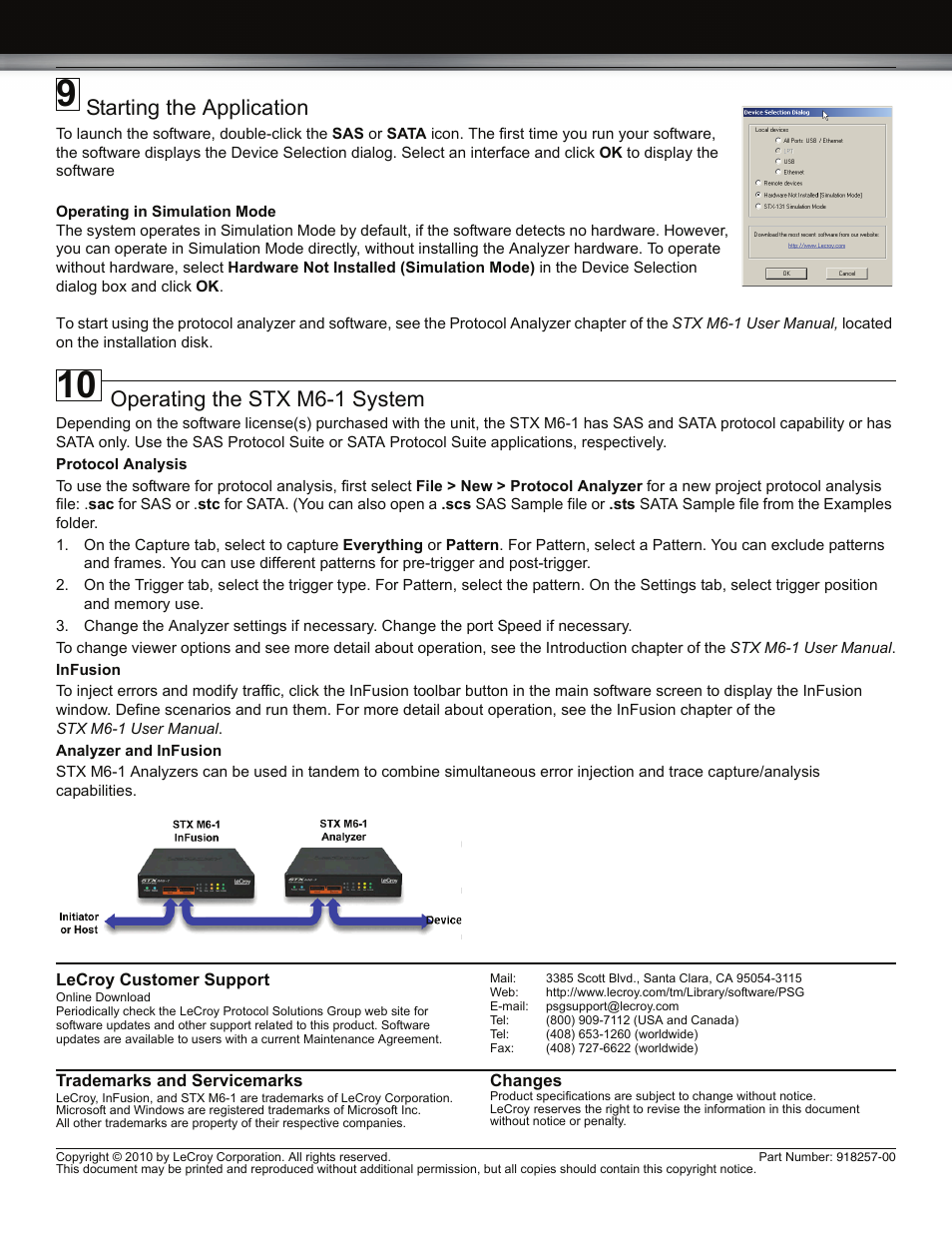 Starting the application, Operating the stx m6-1 system | Teledyne LeCroy STX M6-1 SAS_SATA Protocol Analyzer Quick Start Manual User Manual | Page 4 / 4