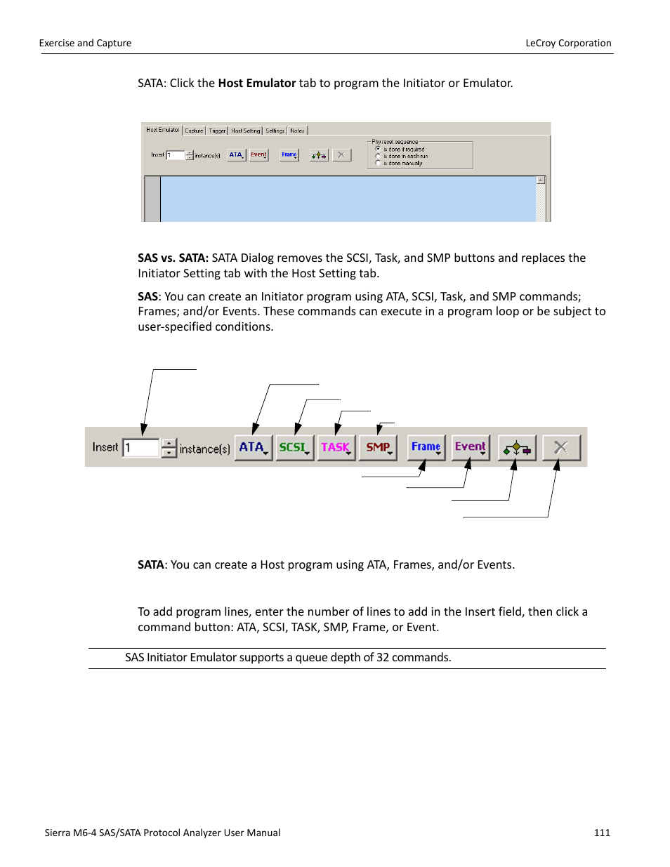 Add program lines | Teledyne LeCroy STX M6-1 SAS_SATA Protocol Analyzer User Manual User Manual | Page 113 / 468