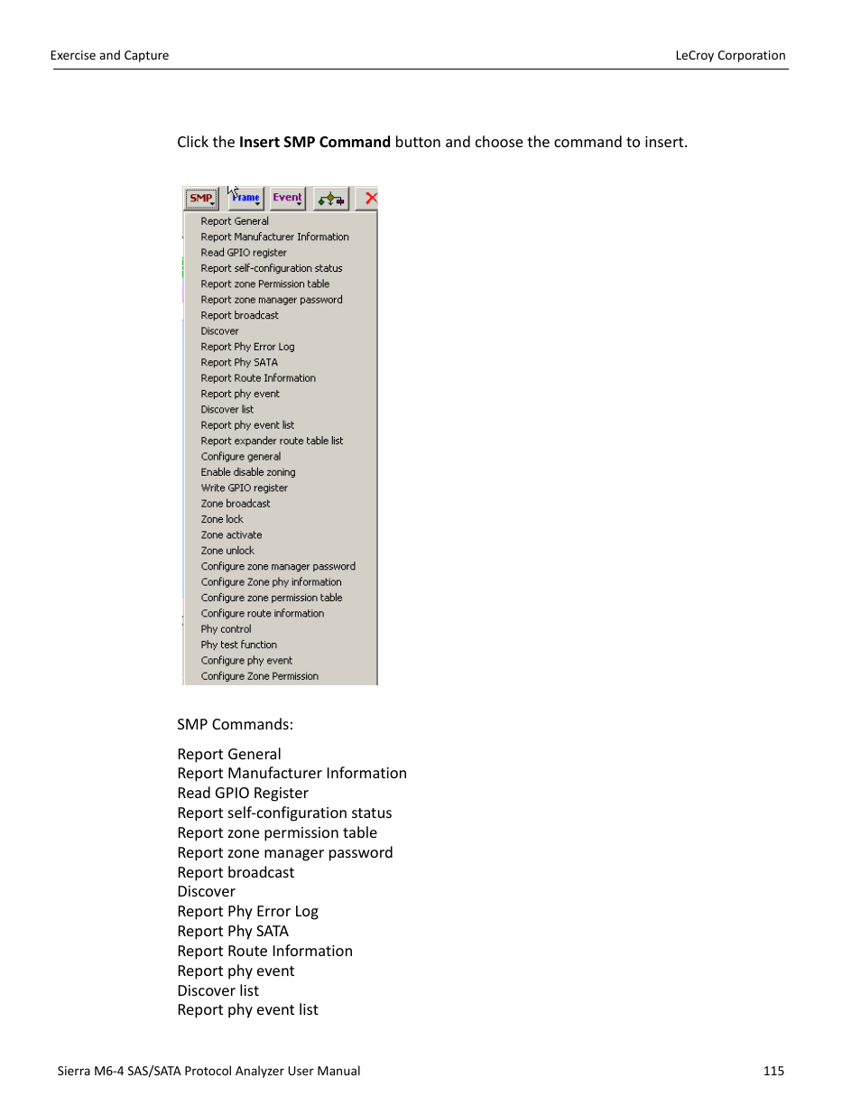 Adding an smp command (sas only) | Teledyne LeCroy STX M6-1 SAS_SATA Protocol Analyzer User Manual User Manual | Page 117 / 468