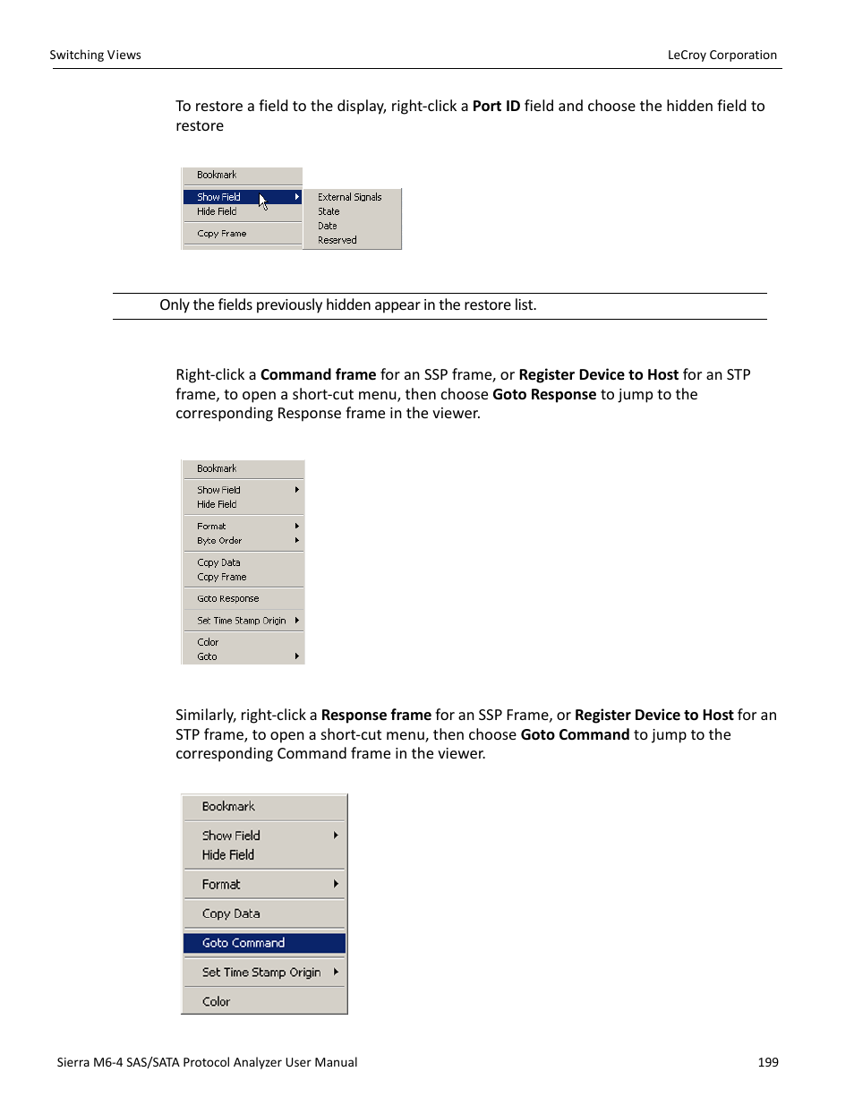 Related frames | Teledyne LeCroy STX M6-1 SAS_SATA Protocol Analyzer User Manual User Manual | Page 201 / 468