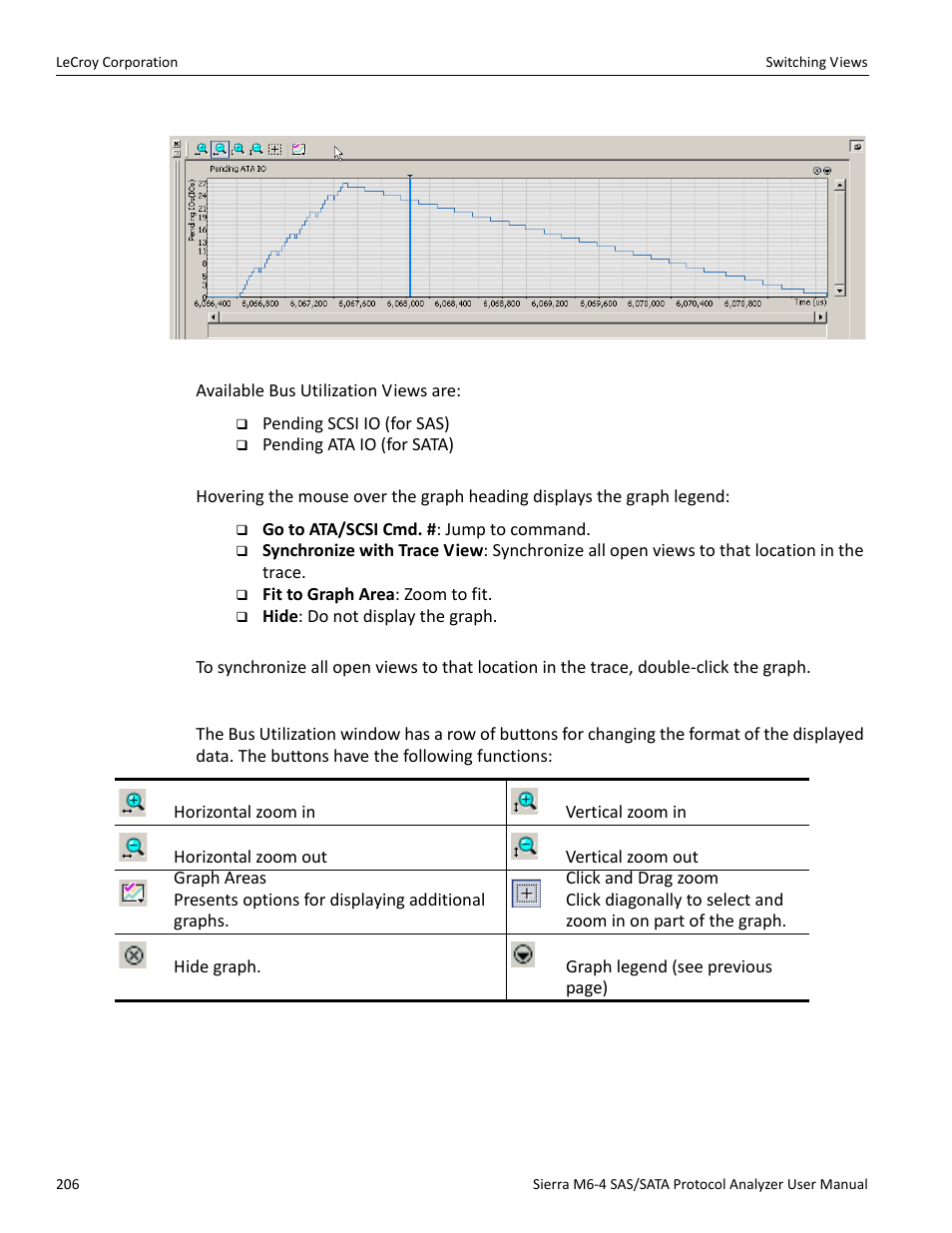 Bus utilization buttons | Teledyne LeCroy STX M6-1 SAS_SATA Protocol Analyzer User Manual User Manual | Page 208 / 468