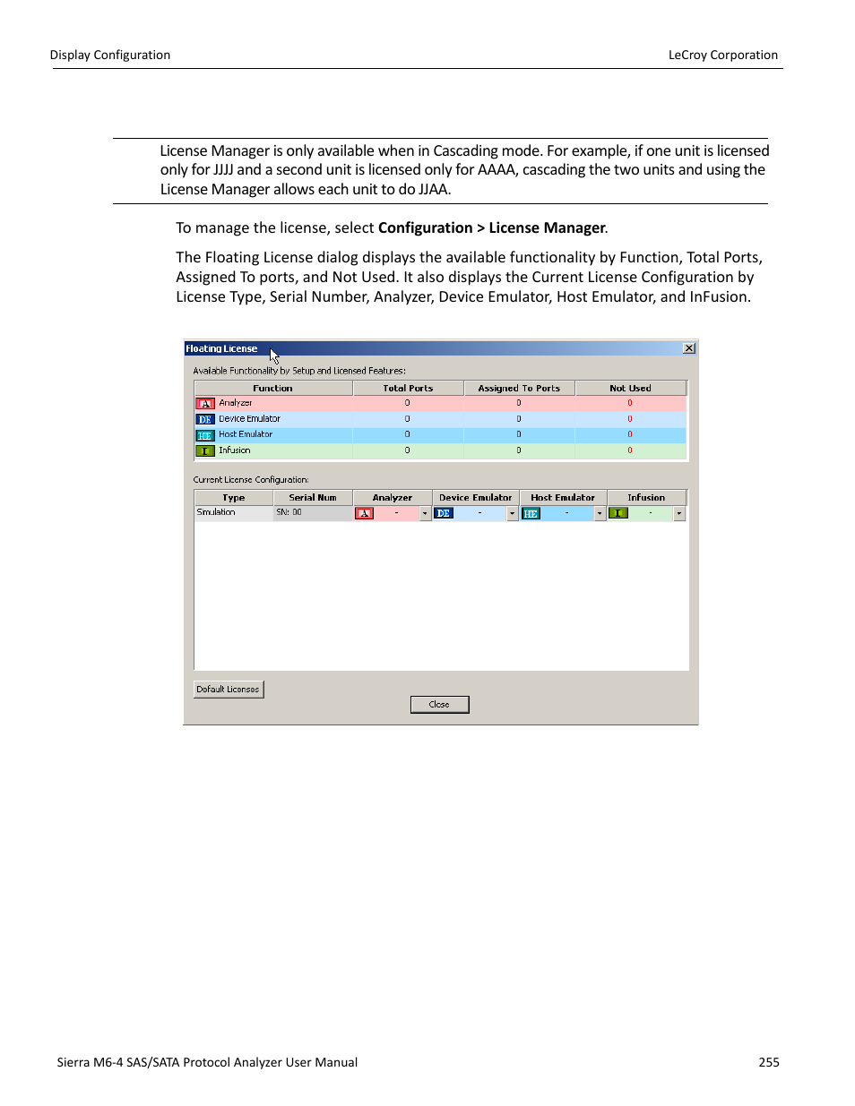 Floating license | Teledyne LeCroy STX M6-1 SAS_SATA Protocol Analyzer User Manual User Manual | Page 257 / 468