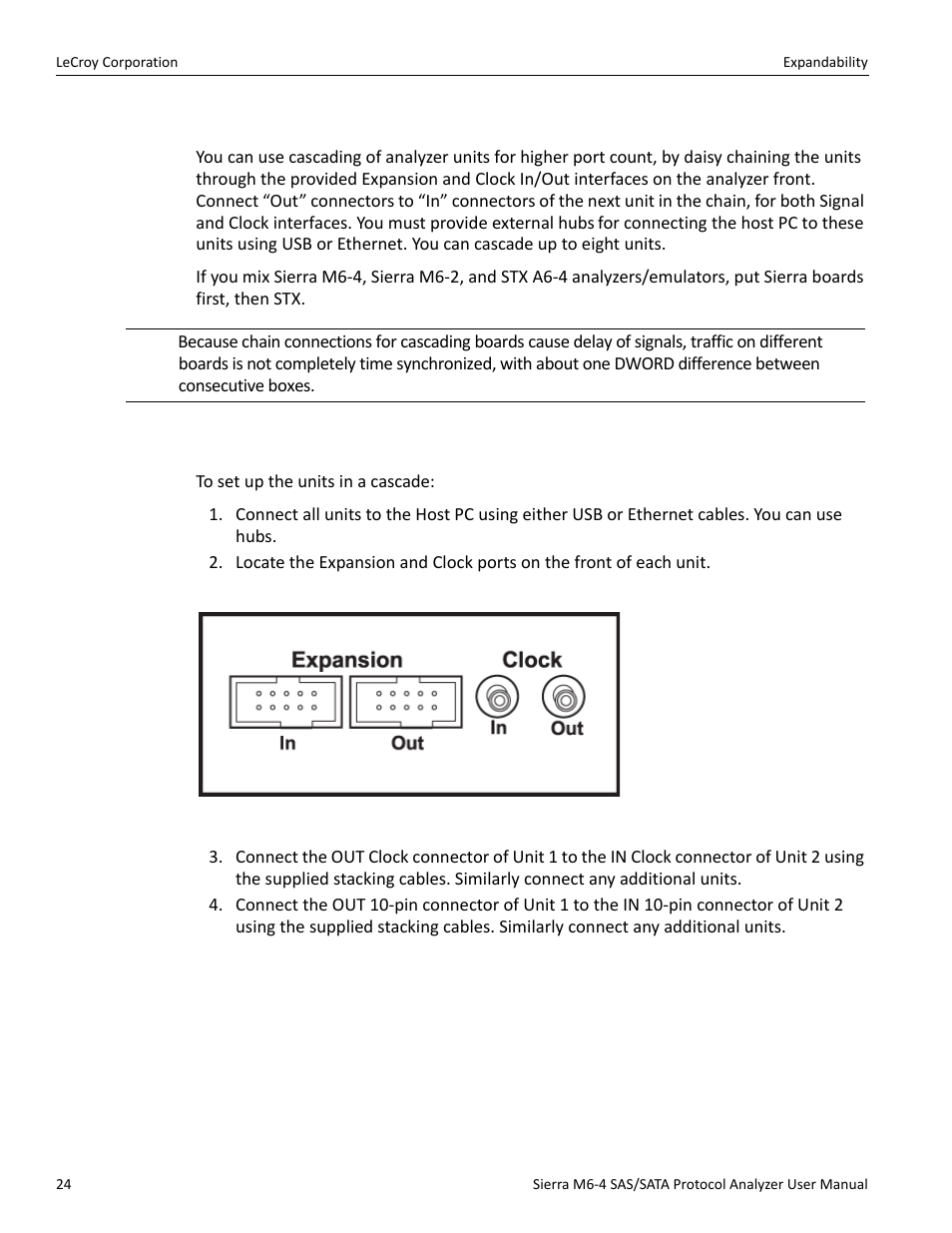 Cascading with stx sync expansion cards, Cascading | Teledyne LeCroy STX M6-1 SAS_SATA Protocol Analyzer User Manual User Manual | Page 26 / 468