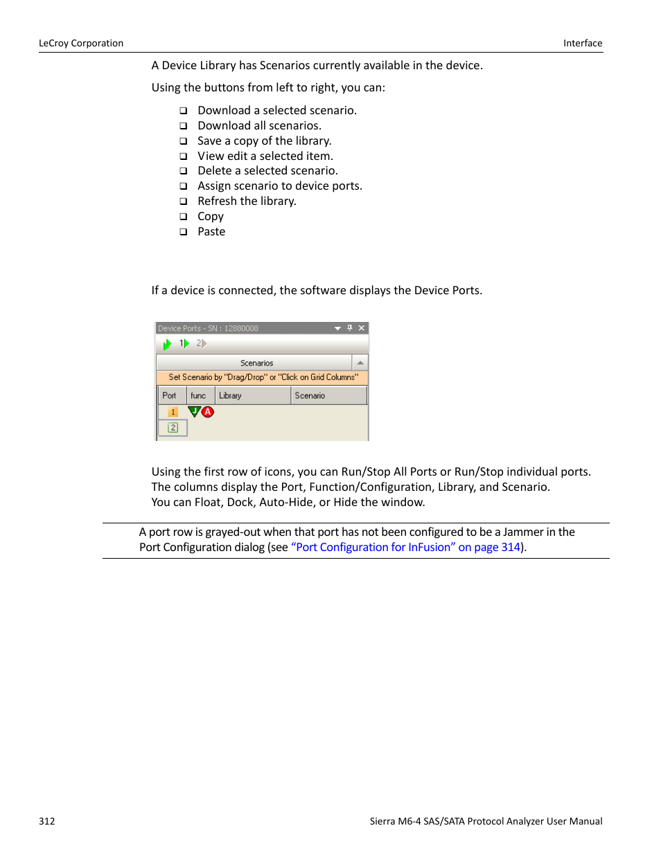 Device ports | Teledyne LeCroy STX M6-1 SAS_SATA Protocol Analyzer User Manual User Manual | Page 314 / 468