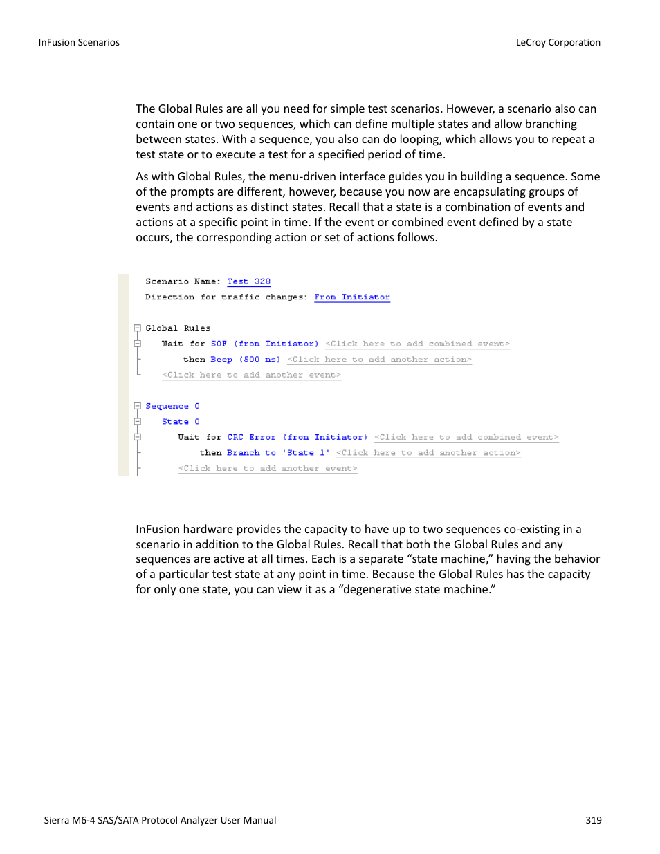 Sequences | Teledyne LeCroy STX M6-1 SAS_SATA Protocol Analyzer User Manual User Manual | Page 321 / 468