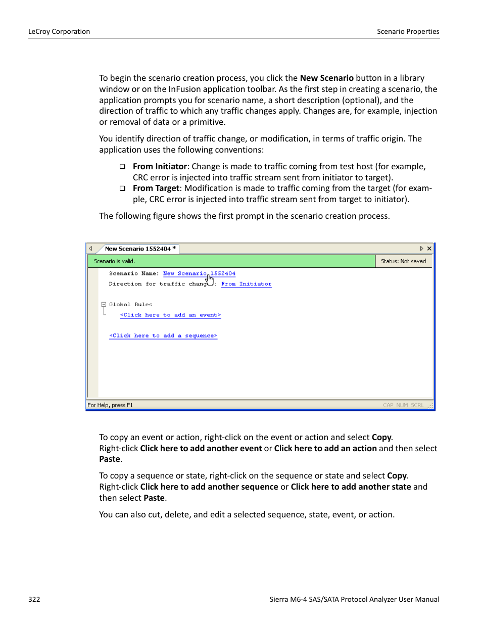 Scenario properties | Teledyne LeCroy STX M6-1 SAS_SATA Protocol Analyzer User Manual User Manual | Page 324 / 468