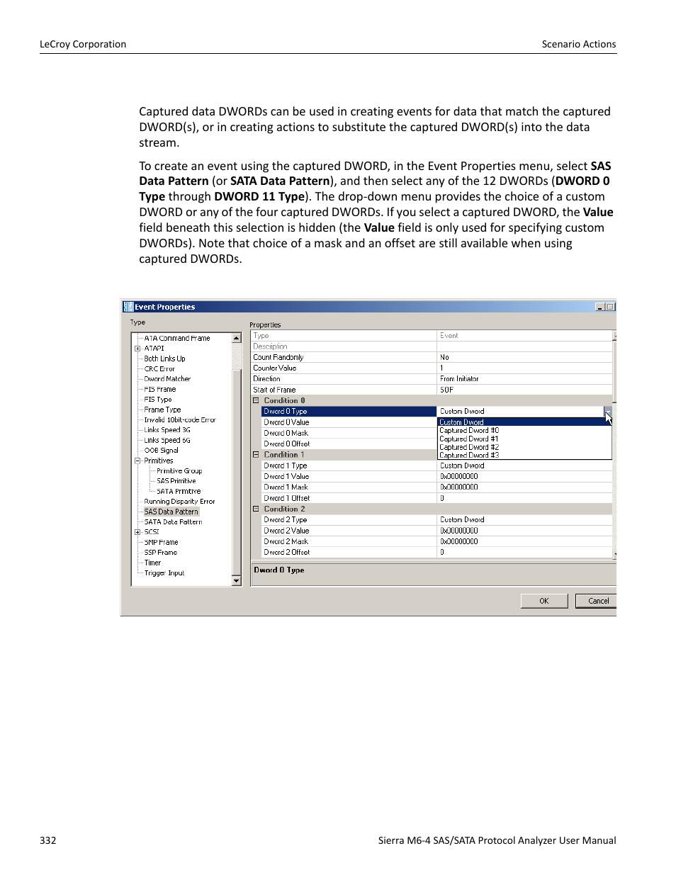 Using captured data dwords | Teledyne LeCroy STX M6-1 SAS_SATA Protocol Analyzer User Manual User Manual | Page 334 / 468