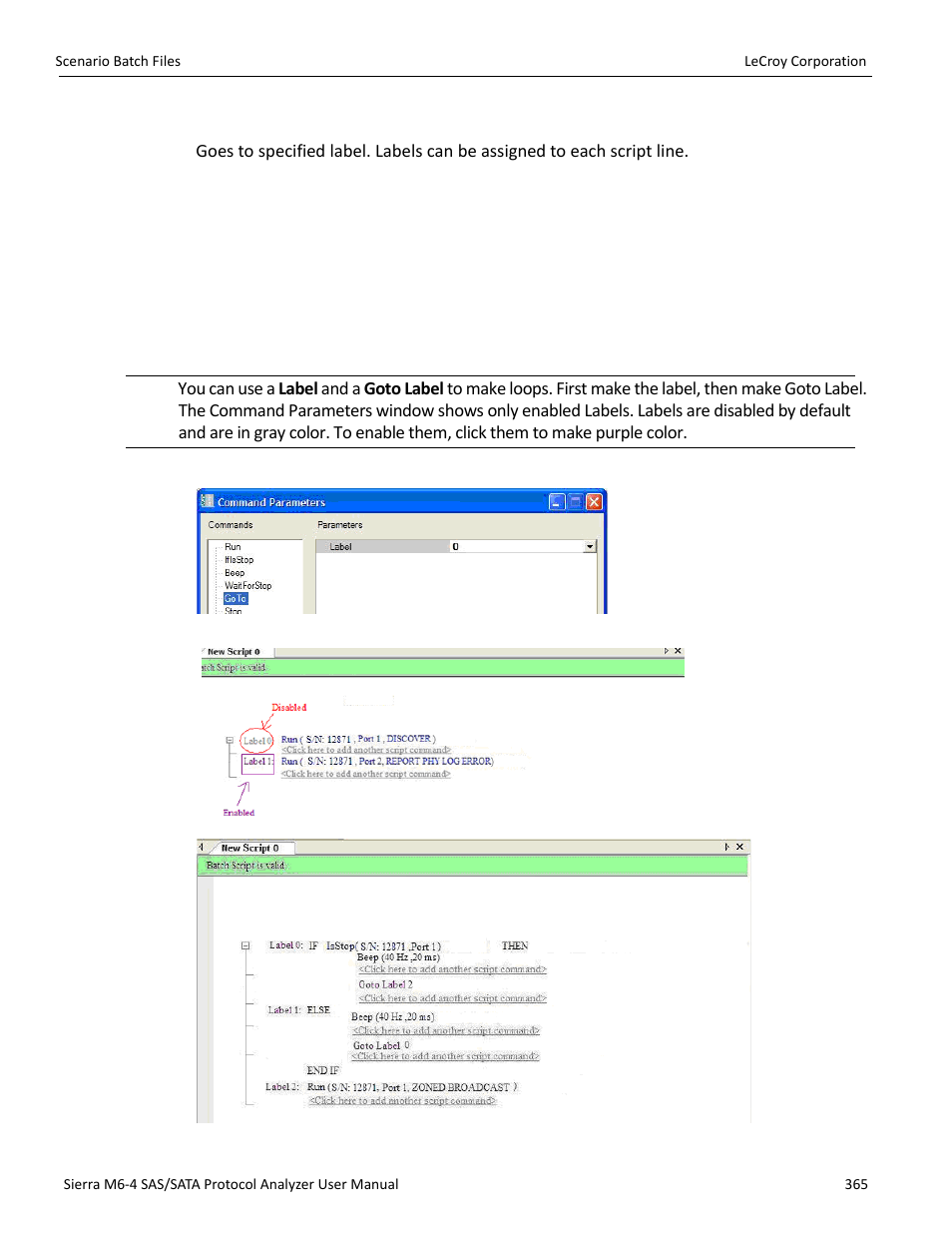 Goto label | Teledyne LeCroy STX M6-1 SAS_SATA Protocol Analyzer User Manual User Manual | Page 367 / 468