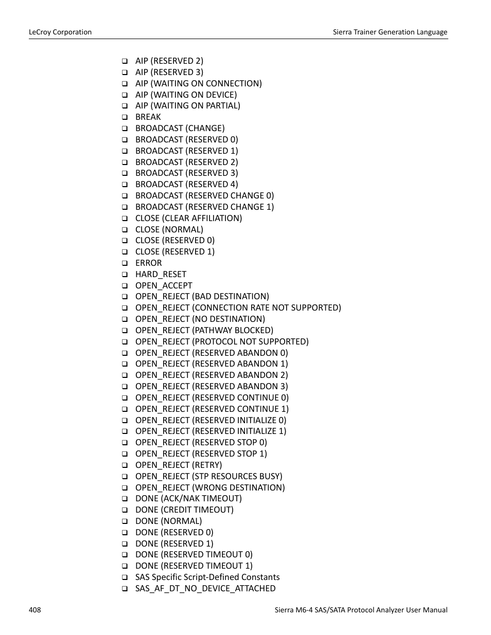 Teledyne LeCroy STX M6-1 SAS_SATA Protocol Analyzer User Manual User Manual | Page 410 / 468