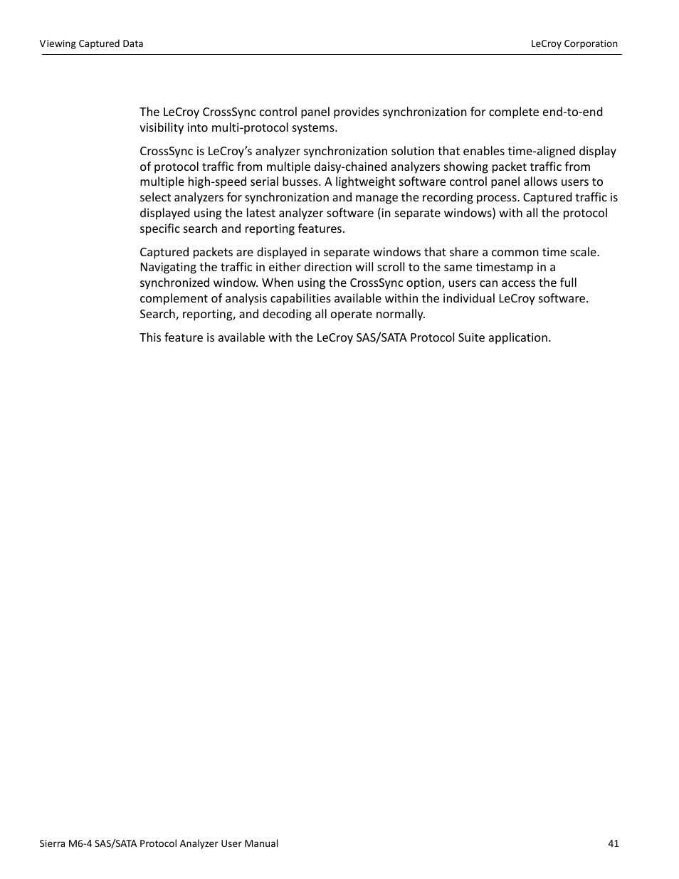 Crosssync control panel | Teledyne LeCroy STX M6-1 SAS_SATA Protocol Analyzer User Manual User Manual | Page 43 / 468