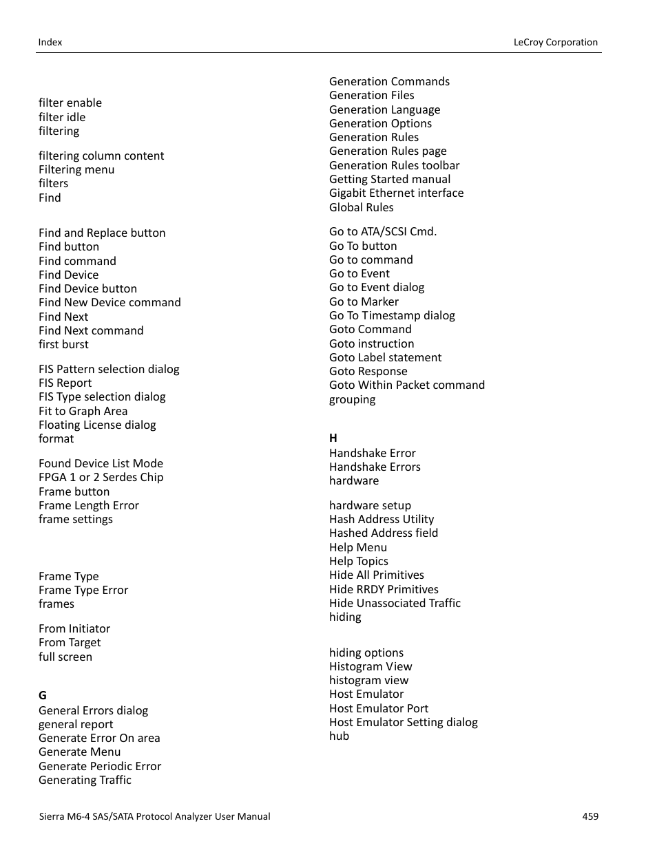 Teledyne LeCroy STX M6-1 SAS_SATA Protocol Analyzer User Manual User Manual | Page 461 / 468