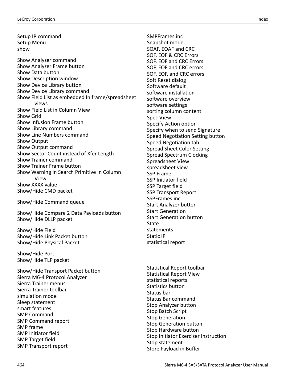 Teledyne LeCroy STX M6-1 SAS_SATA Protocol Analyzer User Manual User Manual | Page 466 / 468