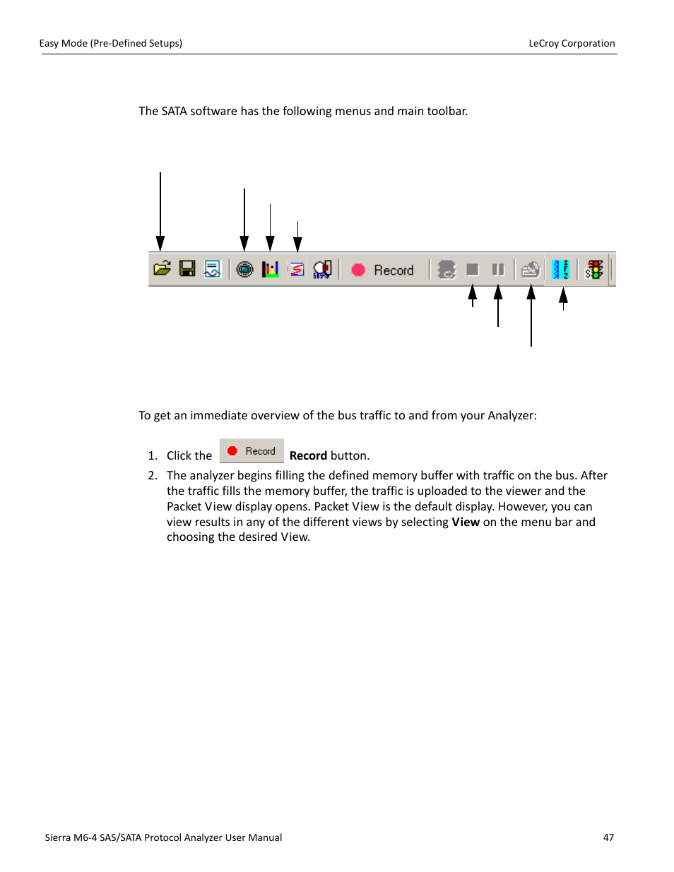 Sata software menus and toolbar, Run hardware | Teledyne LeCroy STX M6-1 SAS_SATA Protocol Analyzer User Manual User Manual | Page 49 / 468