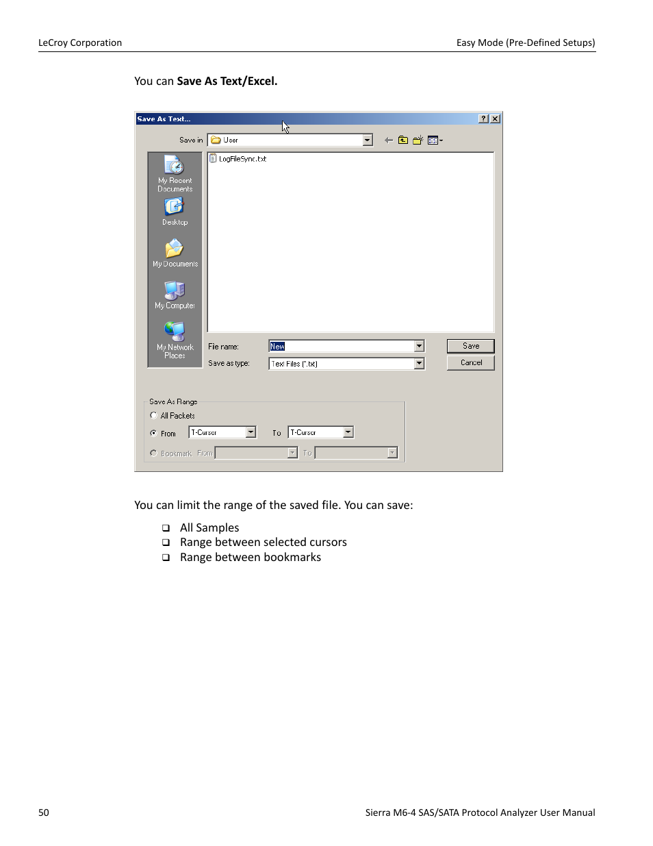 Exporting | Teledyne LeCroy STX M6-1 SAS_SATA Protocol Analyzer User Manual User Manual | Page 52 / 468