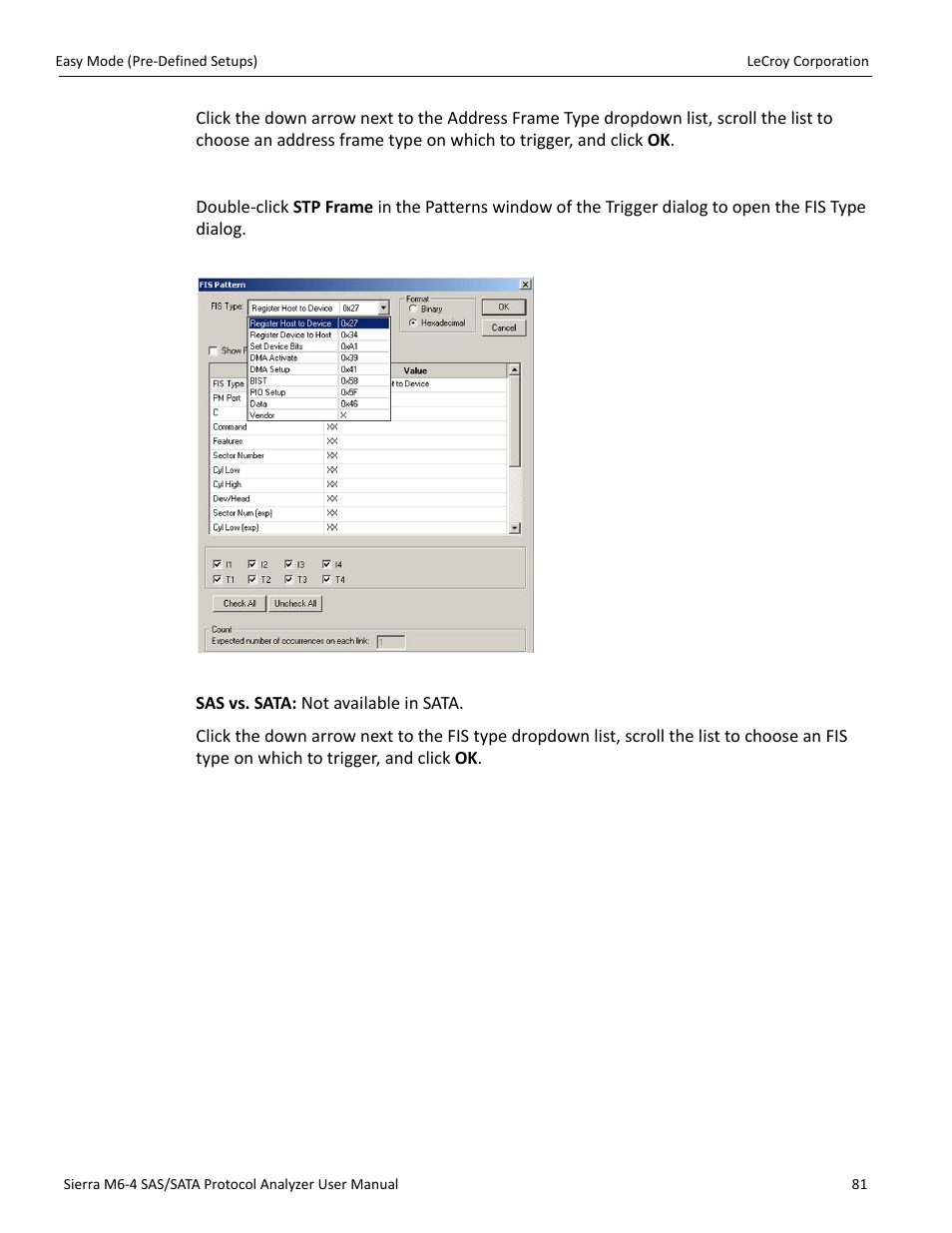 Stp frame (sas only) | Teledyne LeCroy STX M6-1 SAS_SATA Protocol Analyzer User Manual User Manual | Page 83 / 468