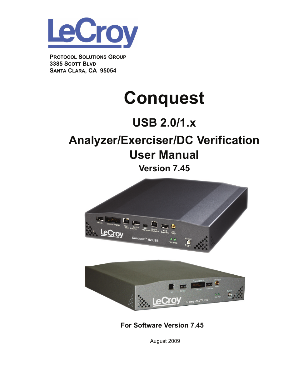 Teledyne LeCroy Conquest User Manual - Users Manual User Manual | 258 pages