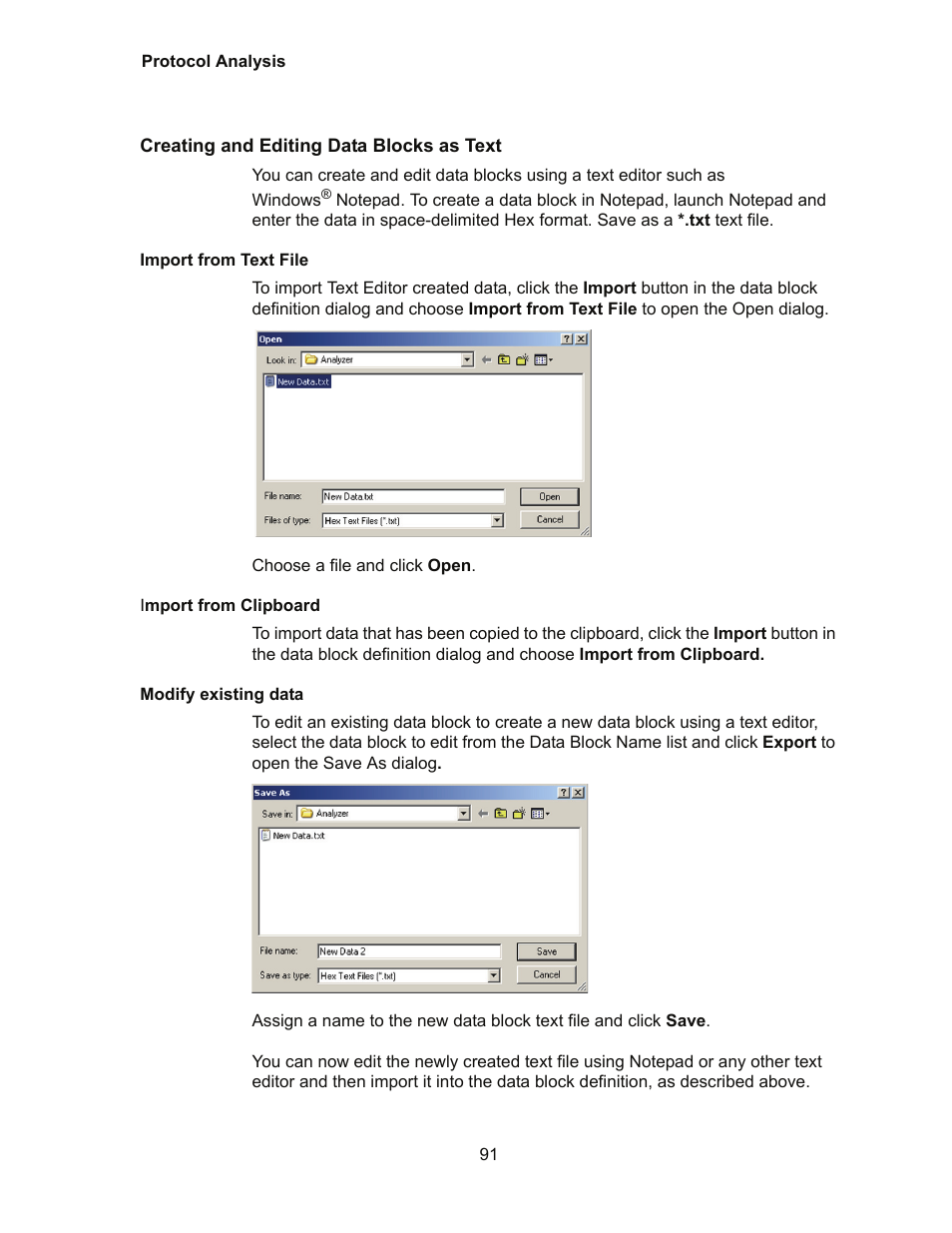 Creating and editing data blocks as text | Teledyne LeCroy Conquest User Manual - Users Manual User Manual | Page 101 / 258