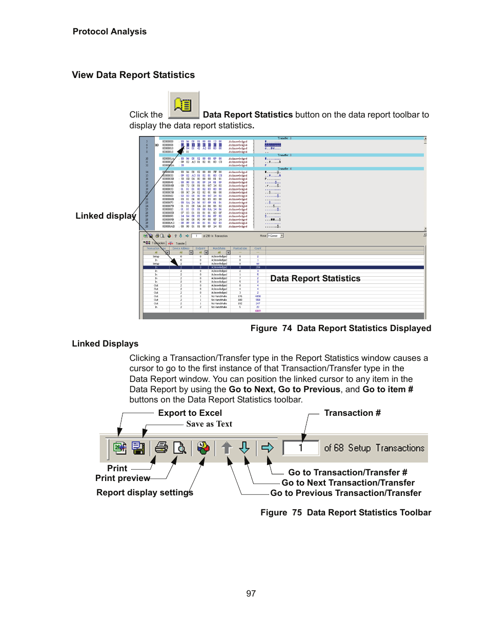 View data report statistics | Teledyne LeCroy Conquest User Manual - Users Manual User Manual | Page 107 / 258