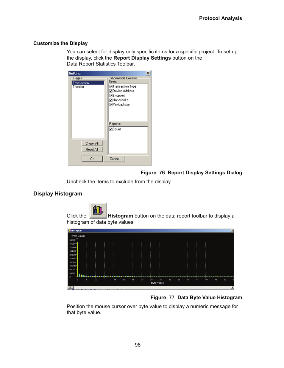 Display histogram | Teledyne LeCroy Conquest User Manual - Users Manual User Manual | Page 108 / 258