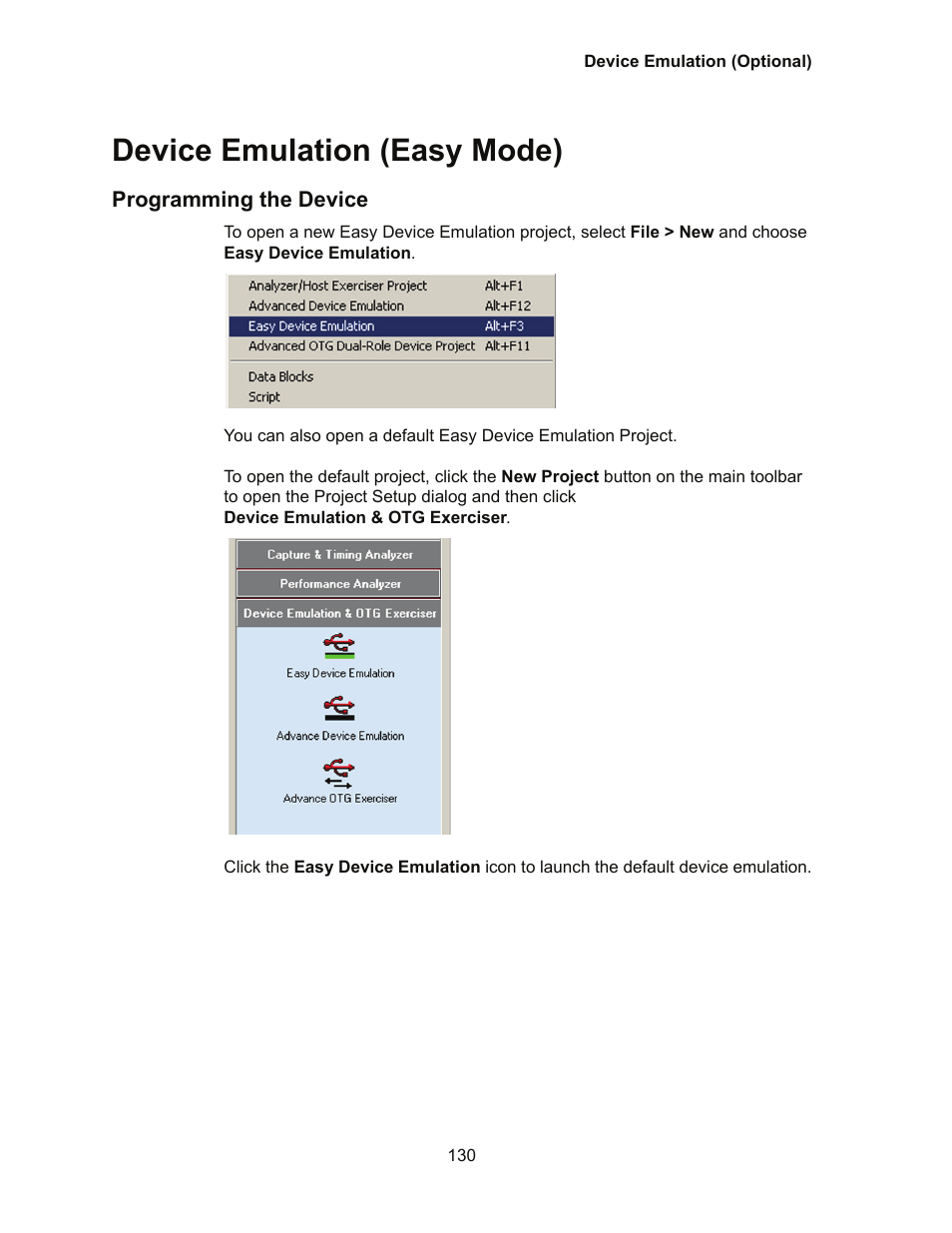 Device emulation (easy mode), Programming the device | Teledyne LeCroy Conquest User Manual - Users Manual User Manual | Page 140 / 258