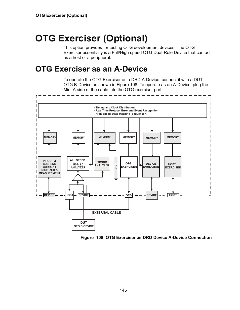 Otg exerciser (optional), Otg exerciser as an a-device, Otg exerciser (optional) 145 | Teledyne LeCroy Conquest User Manual - Users Manual User Manual | Page 155 / 258