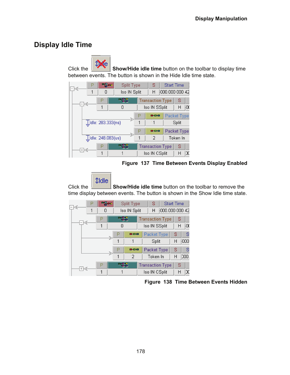 Display idle time | Teledyne LeCroy Conquest User Manual - Users Manual User Manual | Page 188 / 258