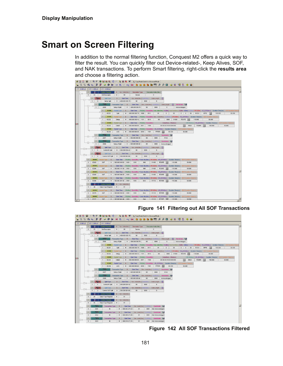 Smart on screen filtering | Teledyne LeCroy Conquest User Manual - Users Manual User Manual | Page 191 / 258
