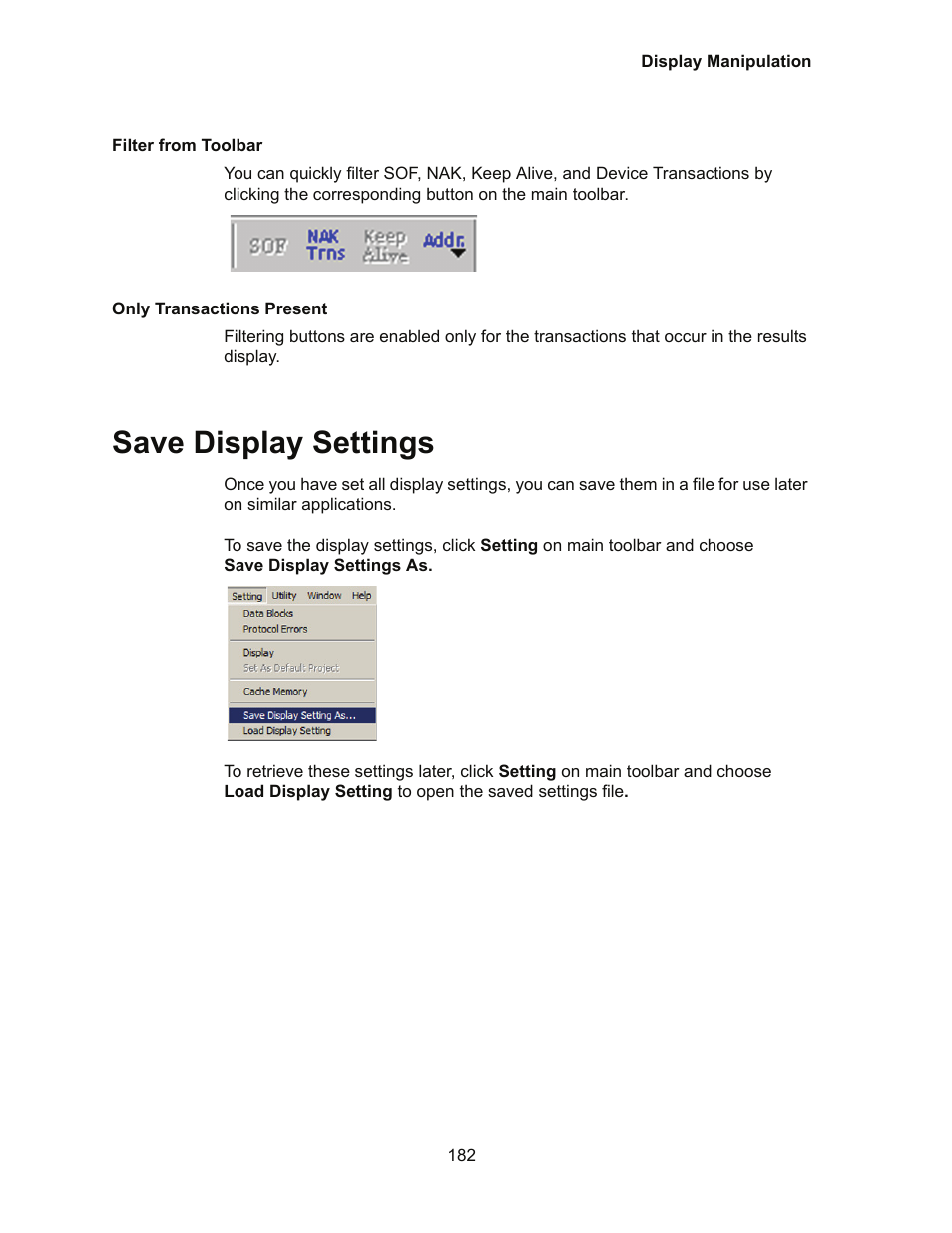 Save display settings | Teledyne LeCroy Conquest User Manual - Users Manual User Manual | Page 192 / 258