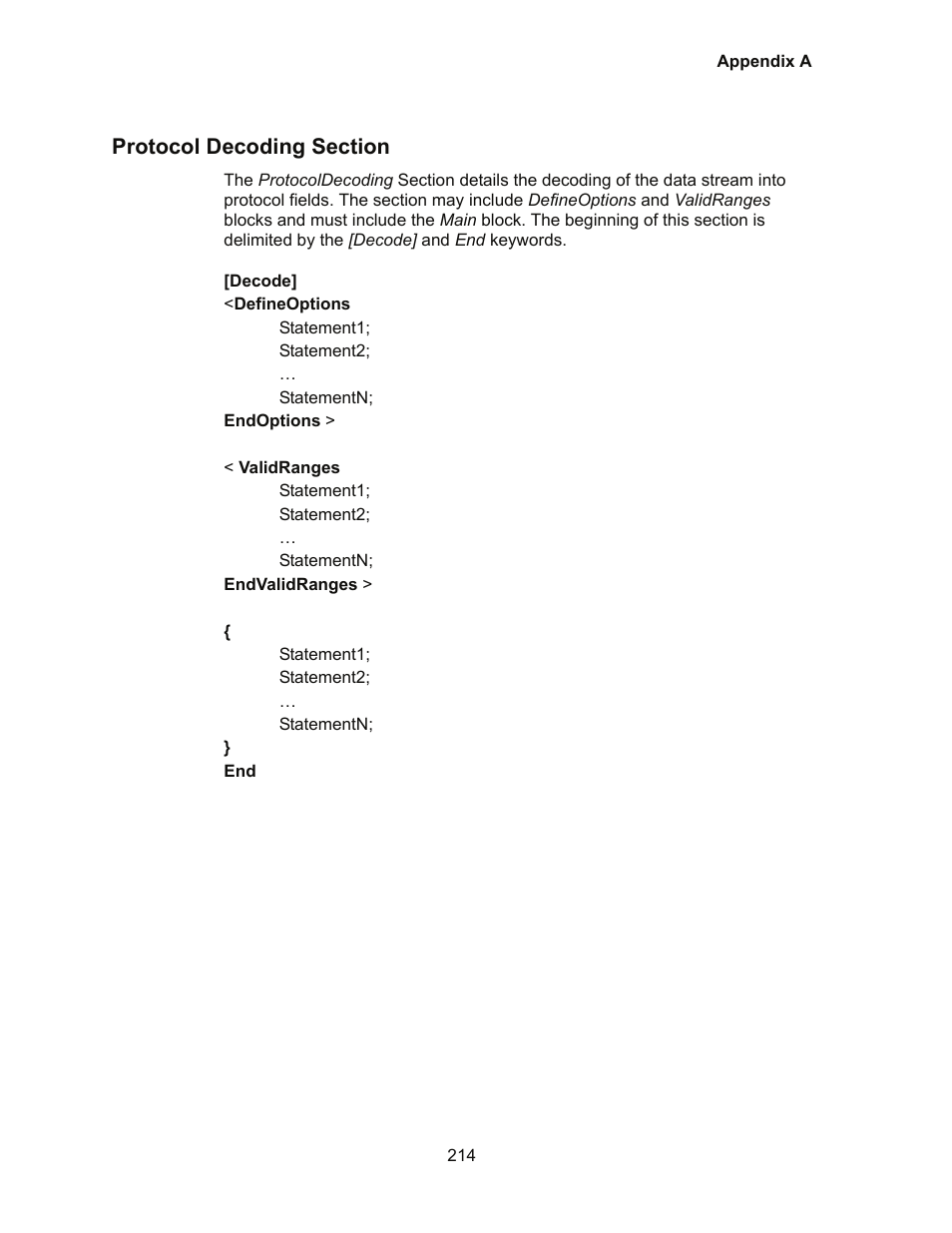 Protocol decoding section | Teledyne LeCroy Conquest User Manual - Users Manual User Manual | Page 224 / 258