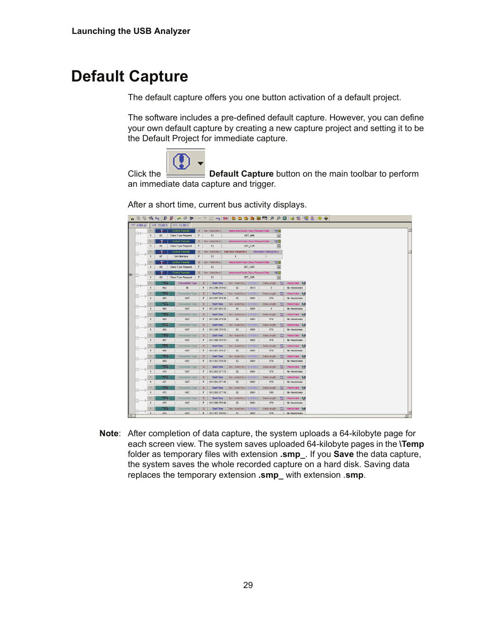Default capture | Teledyne LeCroy Conquest User Manual - Users Manual User Manual | Page 39 / 258