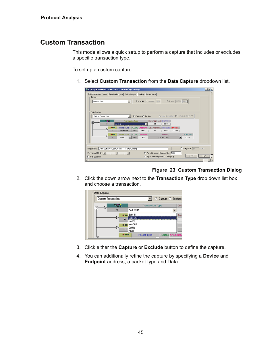 Custom transaction | Teledyne LeCroy Conquest User Manual - Users Manual User Manual | Page 55 / 258