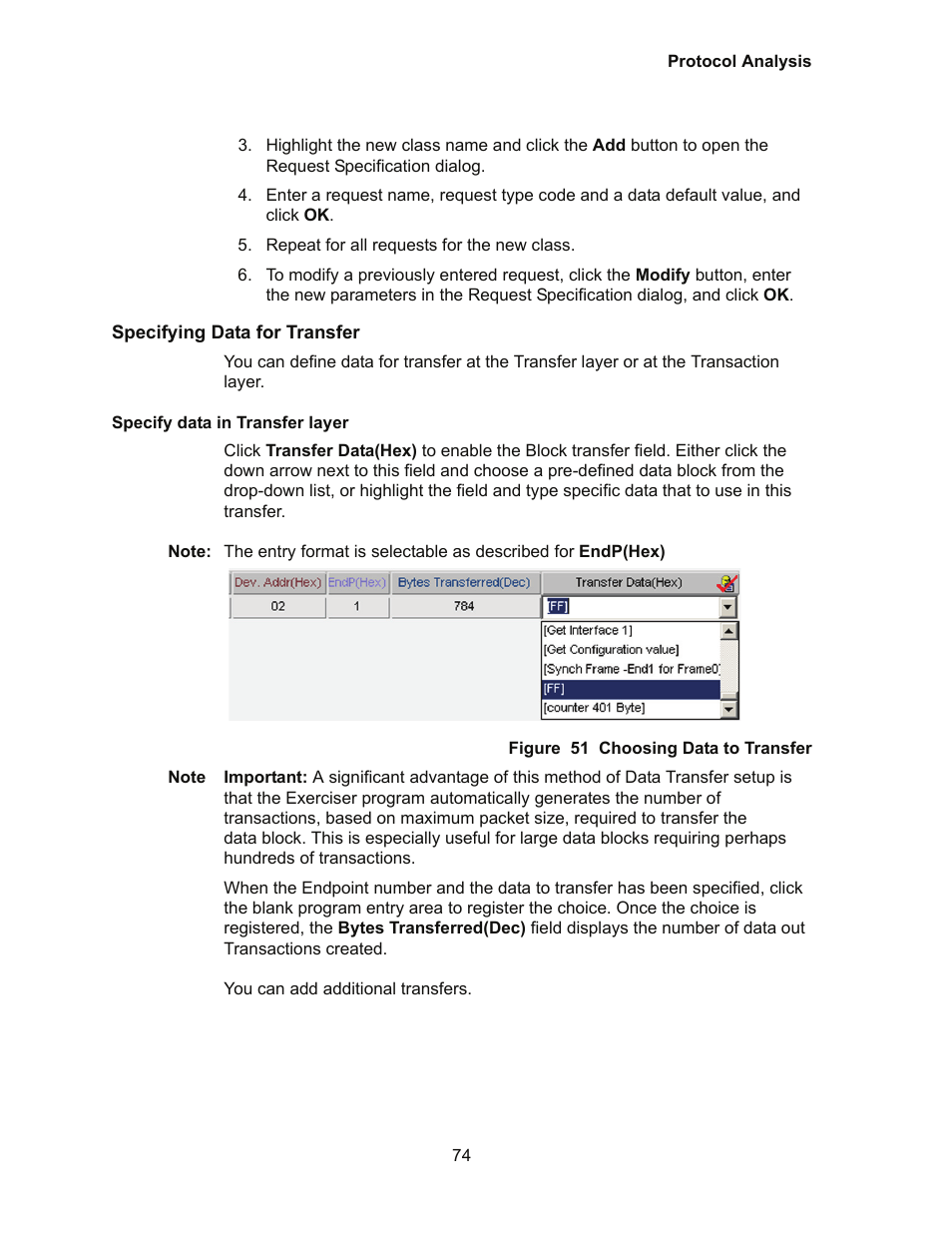 Specifying data for transfer | Teledyne LeCroy Conquest User Manual - Users Manual User Manual | Page 84 / 258