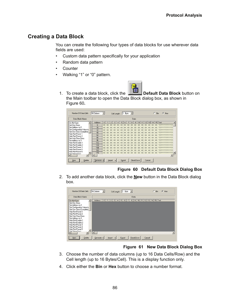 Creating a data block | Teledyne LeCroy Conquest User Manual - Users Manual User Manual | Page 96 / 258