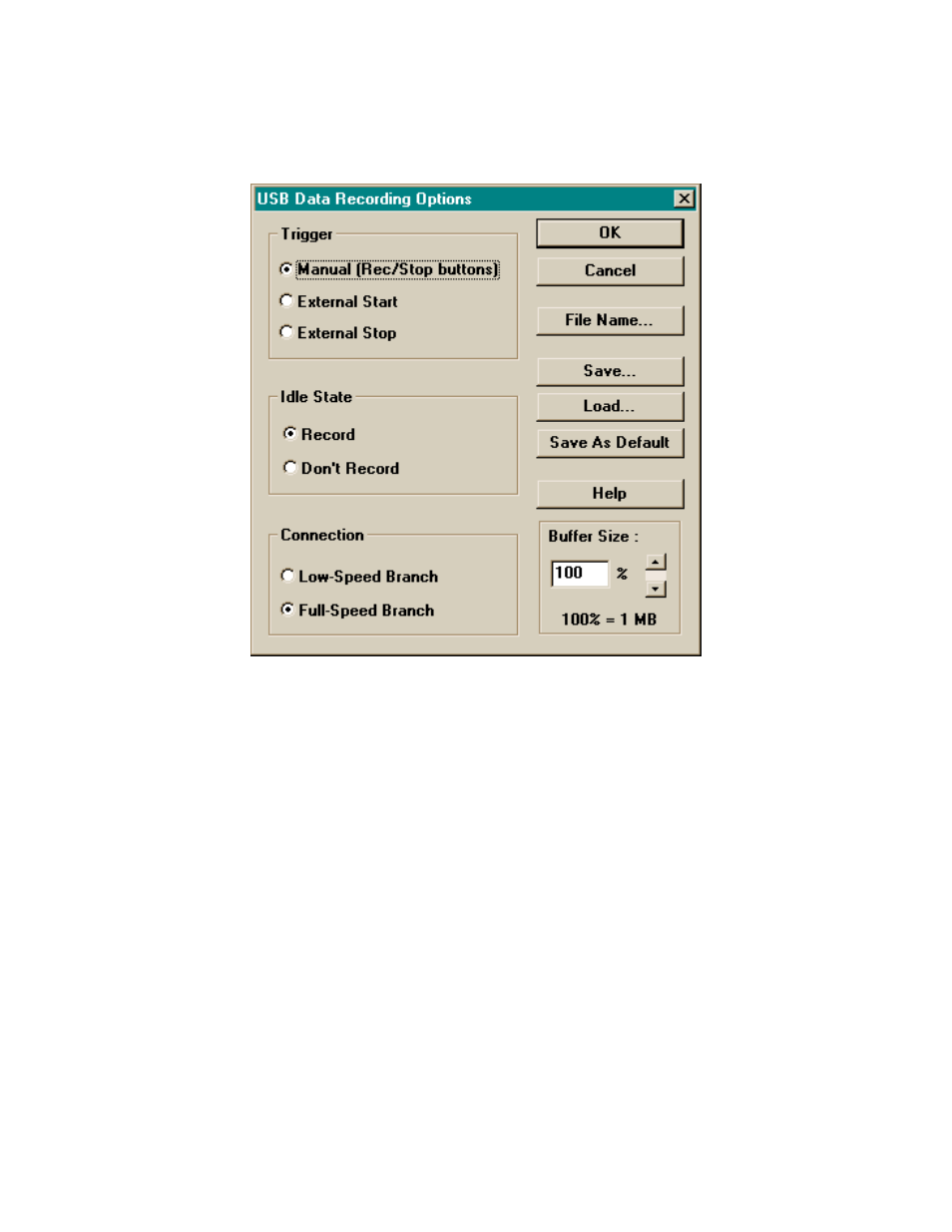 1 recording options | Teledyne LeCroy Detective - Users Manual User Manual | Page 19 / 56