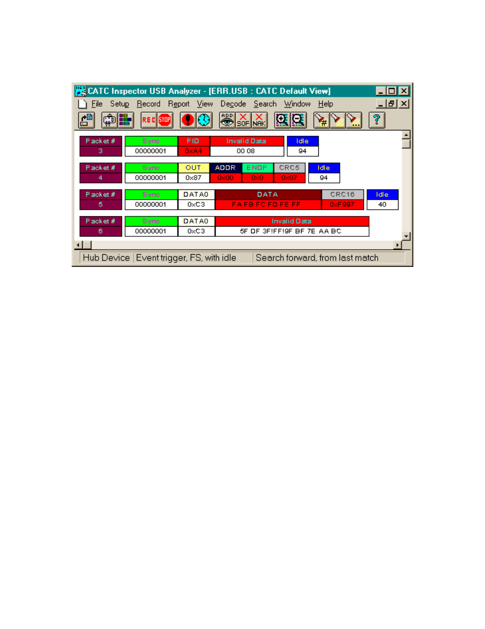 3 the file menu, 2 usb packet error displays | Teledyne LeCroy Inspector - Users Manual User Manual | Page 19 / 64