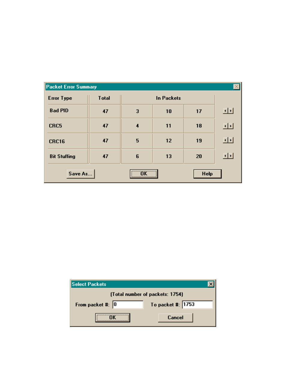 3 packet error summary, 4 transaction error summary | Teledyne LeCroy Inspector - Users Manual User Manual | Page 39 / 64