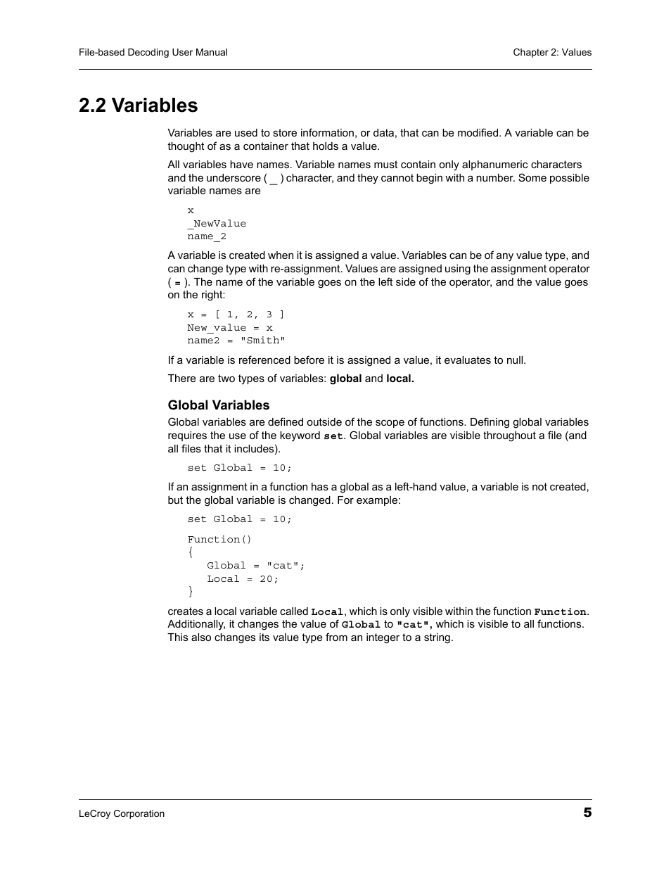 2 variables | Teledyne LeCroy LeCroy Analyzers File Based Decoding Manual User Manual | Page 11 / 82