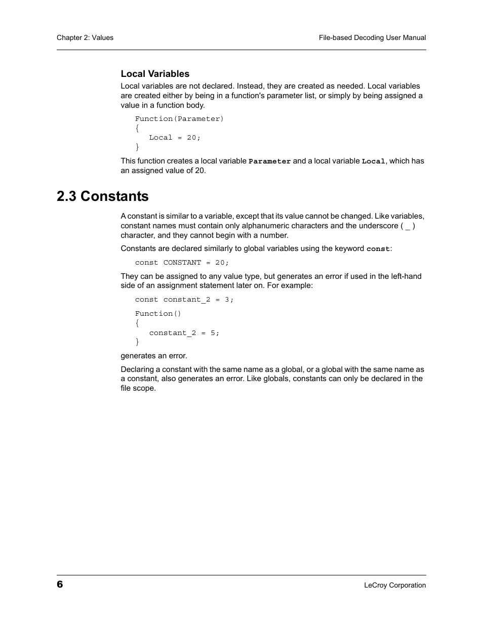 3 constants | Teledyne LeCroy LeCroy Analyzers File Based Decoding Manual User Manual | Page 12 / 82