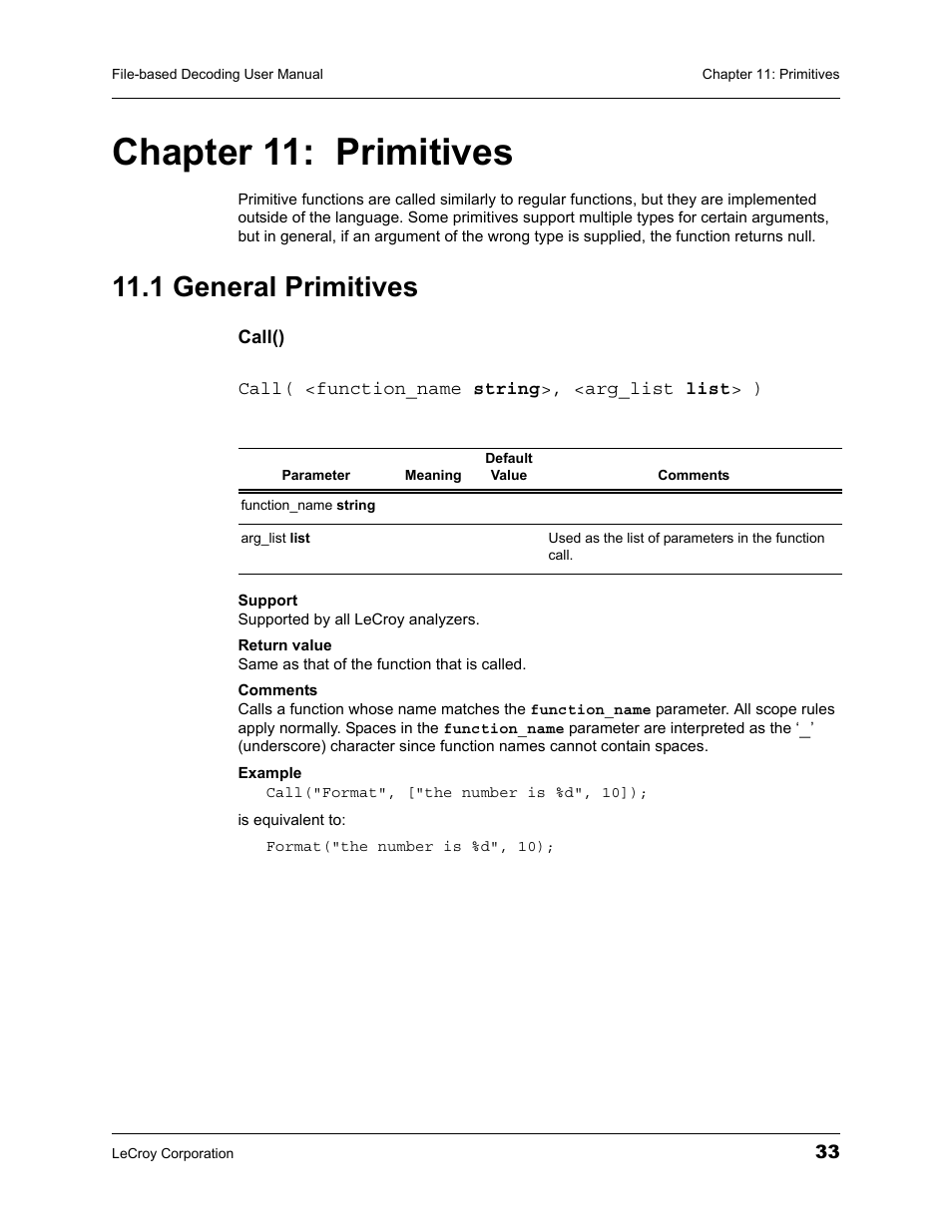Chapter 11: primitives, 1 general primitives, Chapter 11 primitives | Teledyne LeCroy LeCroy Analyzers File Based Decoding Manual User Manual | Page 39 / 82