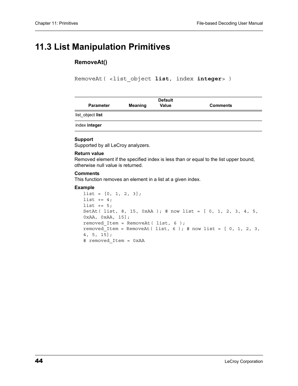 3 list manipulation primitives | Teledyne LeCroy LeCroy Analyzers File Based Decoding Manual User Manual | Page 50 / 82
