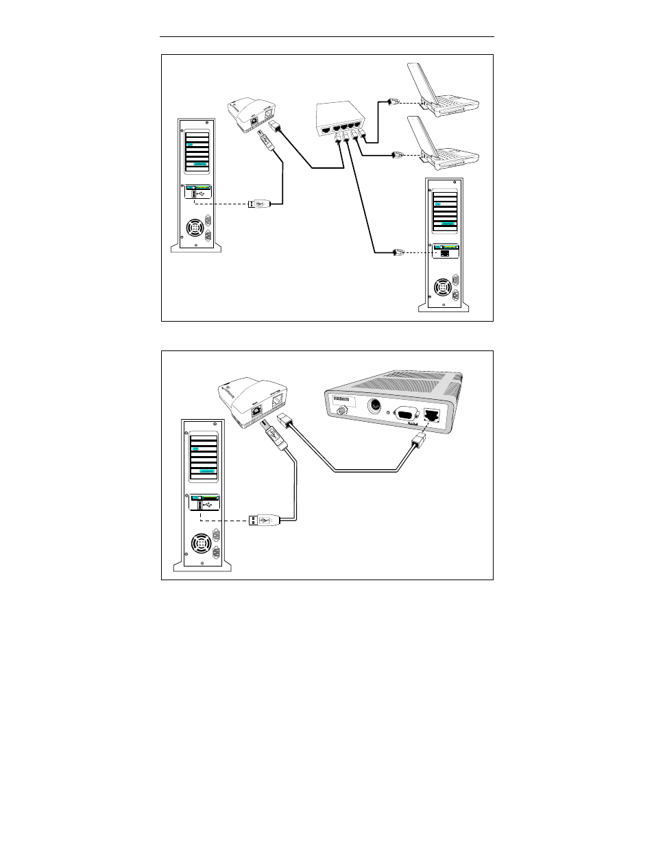 Netmate usb/ethernet link user’s manual catc, Figure 2-3. pc-to-ethernet network connections pc, Cable modem | Figure 2-4. pc-to-cable modem connections | Teledyne LeCroy NetMate - Users Manual User Manual | Page 12 / 22