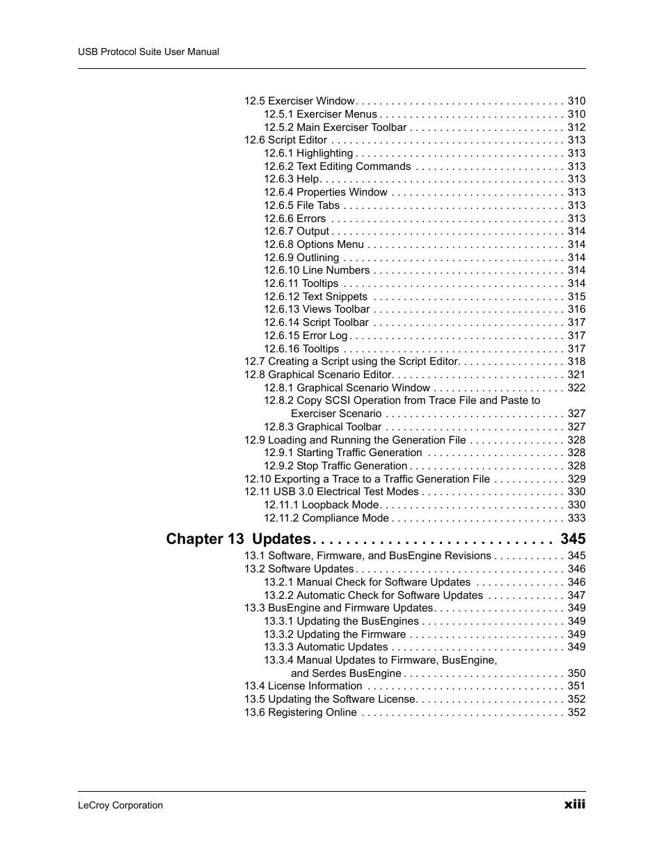 Chapter 13 updates | Teledyne LeCroy USBTracer_Trainer - Users Manual User Manual | Page 13 / 388