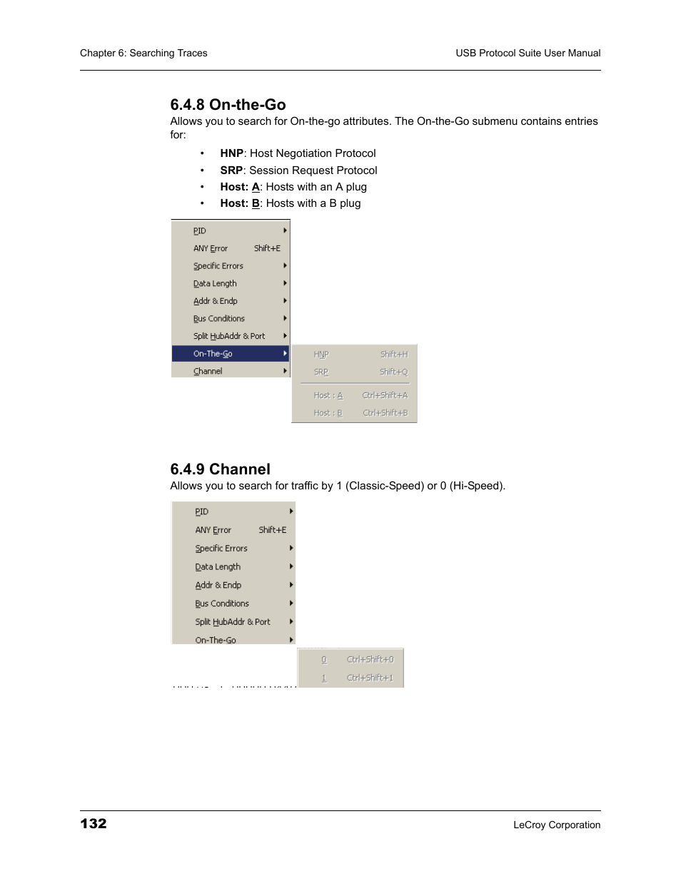 8 on-the-go, 9 channel, 8 on-the-go 6.4.9 channel | Teledyne LeCroy USBTracer_Trainer - Users Manual User Manual | Page 146 / 388