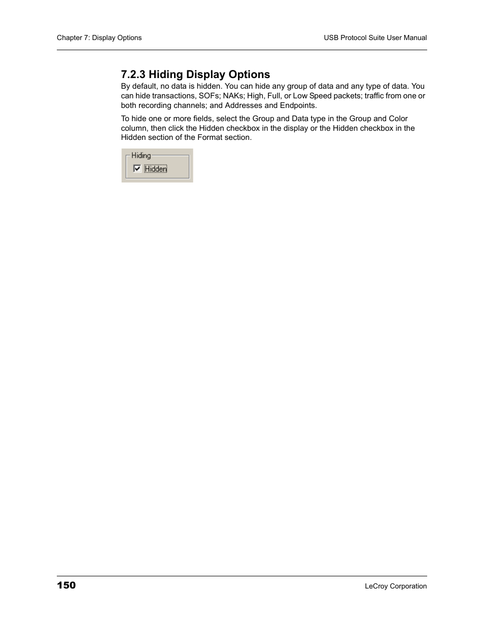 3 hiding display options | Teledyne LeCroy USBTracer_Trainer - Users Manual User Manual | Page 164 / 388